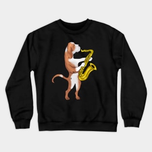 Dog Playing Saxophone Jazz Lovers Funny Gift Crewneck Sweatshirt